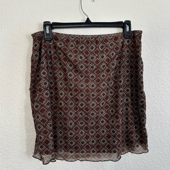 SO Geometric Patterned Mini Skirt - Brown - Picture 6 of 10